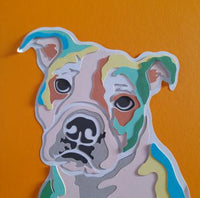 American Bulldog Paper-Cut Artwork By Houndy Ever After Crafts