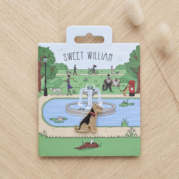 Airedale Enamel Dog Pin By Sweet William