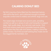 Blush Pink Soft Calming Donut Dog Pet Bed By Pet Wiz