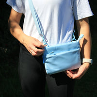 Baby Blue Envelope Crossbody Walking Bag By Pet Wiz