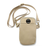 Slim Beige Crossbody Walking Bag By Pet Wiz