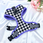 Chic Houndstooth Print Harness By Pawsome Life