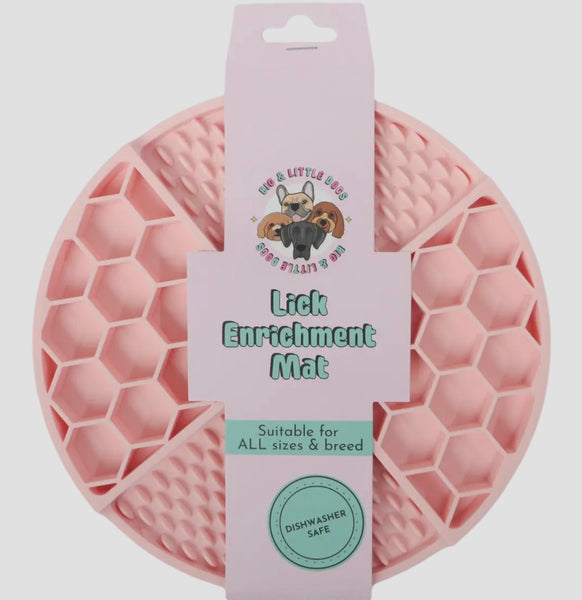 Pink Enrichment Lick Mat By Big & Little Dogs