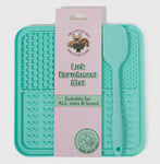 Square Mint Lick Mat & Spatula By Big & Little Dogs