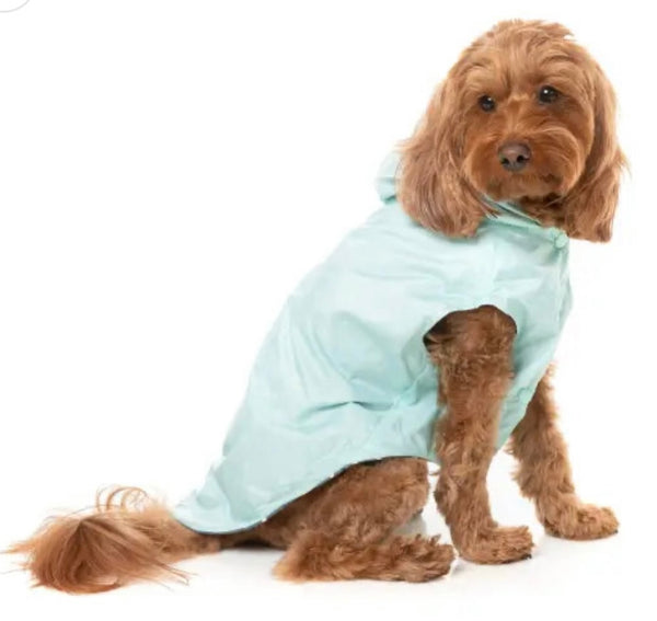 Mint Green Flipside Reversible Raincoat Dog Jacket By FuzzYard