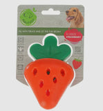 Rubber Strawberry Treat Dispenser Toy By Makspatch