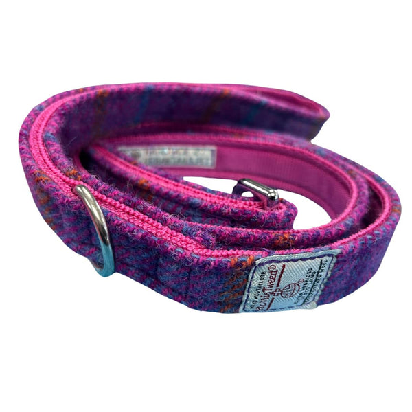 Harris Tweed Purple Dog Lead Handmade By Urban Tails