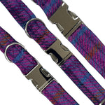 Harris Tweed Purple Dog Collar By Urban Tails