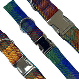 Kaleidoscope British Tweed Dog Collar Handmade By Urban Tails