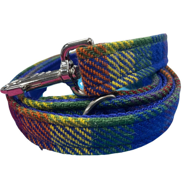 Kaleidoscope British Tweed Dog Lead Handmade By Urban Tails