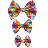 PRE ORDER Playful Pansies Floral Dog Bow Tie Handmade By Urban Tails