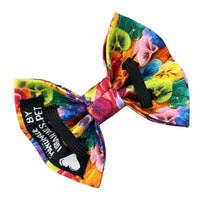 PRE ORDER Playful Pansies Floral Dog Bow Tie Handmade By Urban Tails