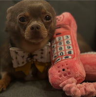 Pink Landline Phone Plush Dog Toy By P.L.A.Y