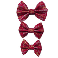 Merry Christmas Red Dog Bow Tie Handmade By Urban Tails