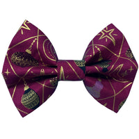 Ornate Christmas Dog Bow Tie Handmade By Urban Tails