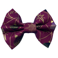 Ornate Christmas Dog Bow Tie Handmade By Urban Tails