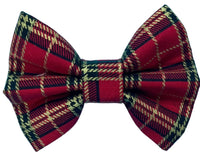 ‘Tis The Season Red Tartan Dog Bow Tie Handmade By Urban Tails