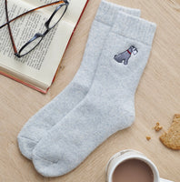 Grey Schnauzer Dog Walkers Socks By Sweet William