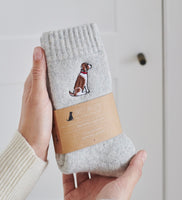 Liver & White Springer Spaniel Dog Walkers Socks By Sweet William