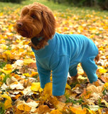 Teal Blue Four Legged Dog Fleece Overalls By Pet Wiz