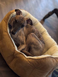 Tan Suede Oval Snuggle Dog Bed By House Of Paws