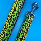 Neon Animal Print Dog Lead Handmade By Urban Tails