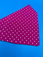 Raspberry Polka Dot Bandana Handmade By Urban Tails