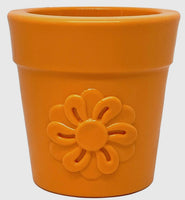 Flower Pot Orange Treat Dispenser Chew Toy By SodaPup