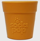 Flower Pot Orange Treat Dispenser Chew Toy By SodaPup