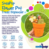 Flower Pot Green Treat Dispenser Chew Toy By SodaPup