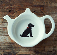 Black Cocker Spainel Tea Bag Dish By Sweet William